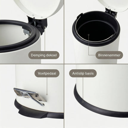Cheqo Pedaalemmer RVS Wit Rond - Detail Split
