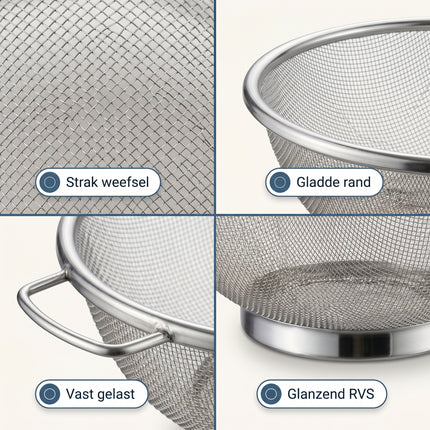 Cheqo® RVS Vergiet / Zeef - Detail Split