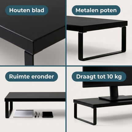 Cheqo® Monitorstandaard Zwart - Detail Split