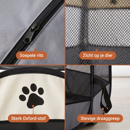 Cheqo® Puppyren Opvouwbaar - Hondenren - Konijnenren - Draagtas (ca. 75 x ca. 75 x ca. 45 cm) - Detail Split