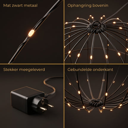 infographic-3: Ceruzo lichtbol 320 led metaal 50 cm kerstverlichting met …