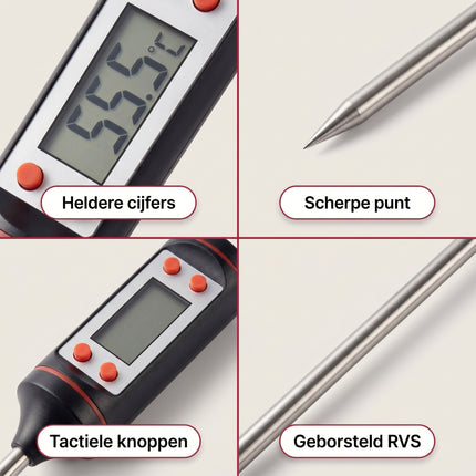 Cheqo Vleesthermometer Digitaal - Detail Split