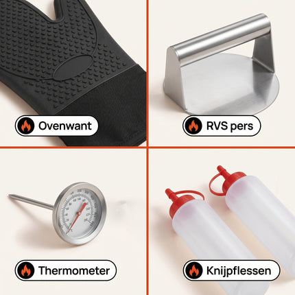 Cheqo BBQ Accessoires Set 24-delig - Detail Split