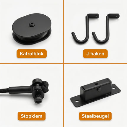 Cheqo® Fietslift Fiets Ophangsysteem voor Plafond - Detail Split