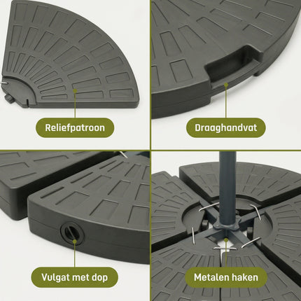 Cheqo® Parasoltegels Set van 4 - Detail Split