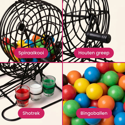Cheqo® Bingo Drankspel met Shotglaasjes - Detail Split