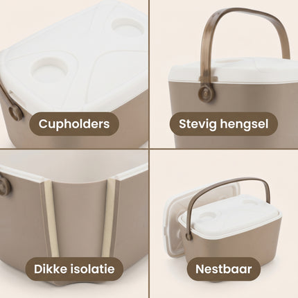 Cheqo® Koelbox Set Taupe 30+15L - Detail Split