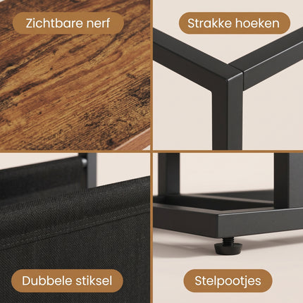 Cheqo Bijzettafel met Tijdschriftenhouder - Detail Split