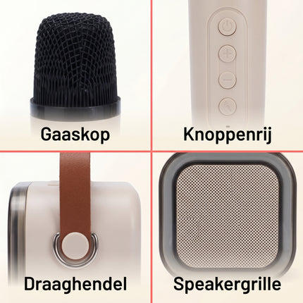 Cheqo® Karaoke Set - Draadloos - Microfoon - Bluetooth - voor Kinderen - Detail Split