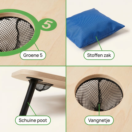 Cheqo® Pittenzak Werpen - Detail Split