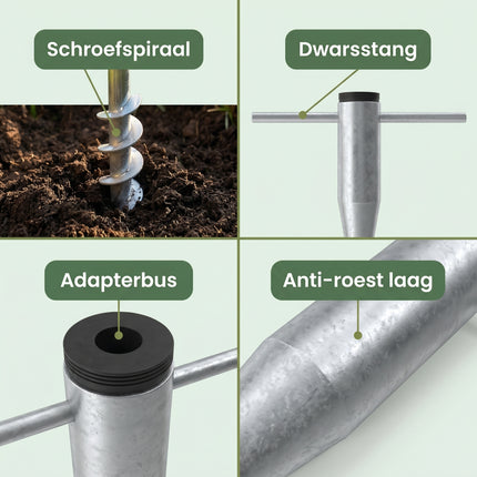 Cheqo® Parasolhouder Grondanker - Detail Split