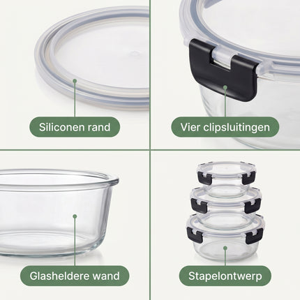 Cheqo Meal Prep Bakjes Set van 3 - Detail Split