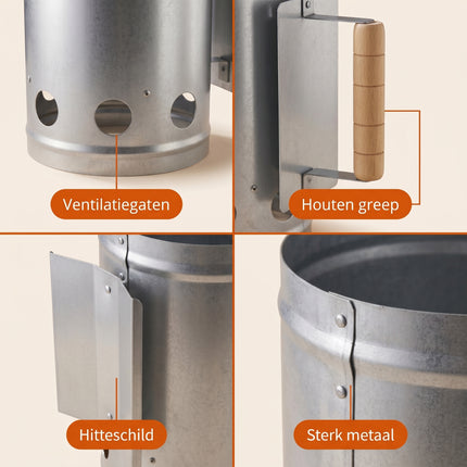 Cheqo® Houtskoolstarter - Detail Split