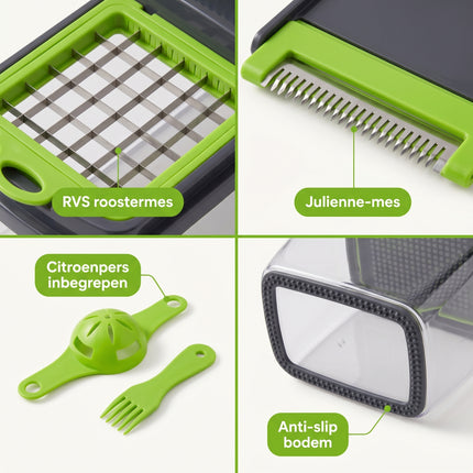 Cheqo® Groentesnijder Multifunctioneel met Opvangbak - Detail Split