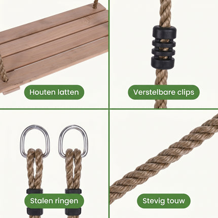 Cheqo® Houten Schommel Kinderschommel - Detail Split