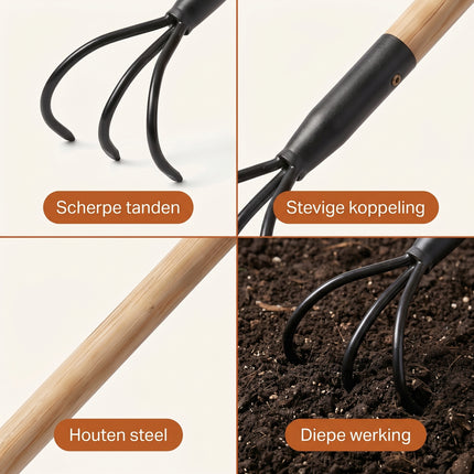 Cheqo® Schoffel 3 Tands Cultivator - Detail Split