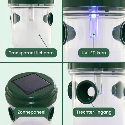 Cheqo® Wespenvanger Set van 3 - Solar met UV LED - Detail Split