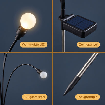 Cheqo Solar Tuinverlichting Set van 2 Firefly - Detail Split