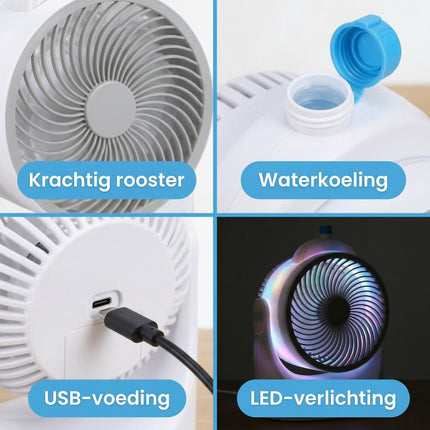 Cheqo® Tafelventilator met Koelelement - Detail Split