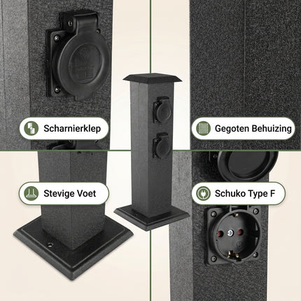 Cheqo® Tuinpaal 4-voudig - Detail Split