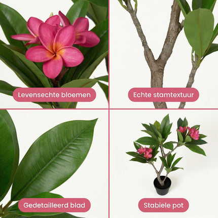 Cheqo® Kunstplant Plumeria Roze 50x90cm - Detail Split