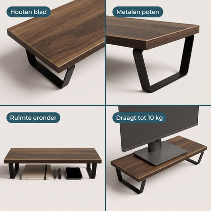 Cheqo® Monitorstandaard Bruin - Detail Split