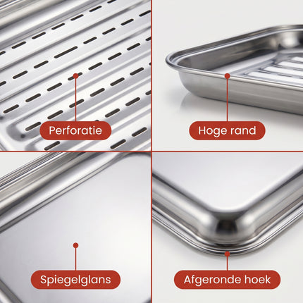 Cheqo® BBQ Grillschaal RVS - Detail Split