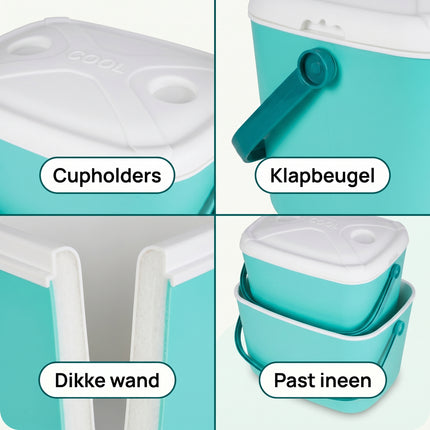 Cheqo® Koelbox Set Groen 30 + 15 liter - Detail Split