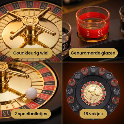 Cheqo® Roulette Drankspel Set van 16 - Detail Split