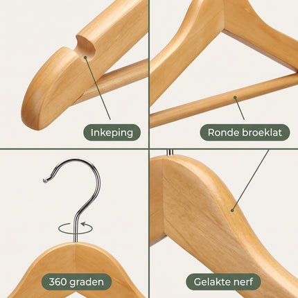 infographic-3: Ceruzo 15 houten kledinghangers naturel