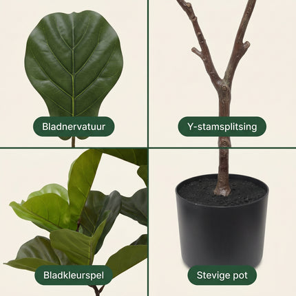 Cheqo® Kunstplant Ficus Lyrata - Detail Split