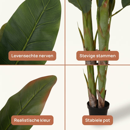Cheqo® Kunstplant Bananenboom - Detail Split