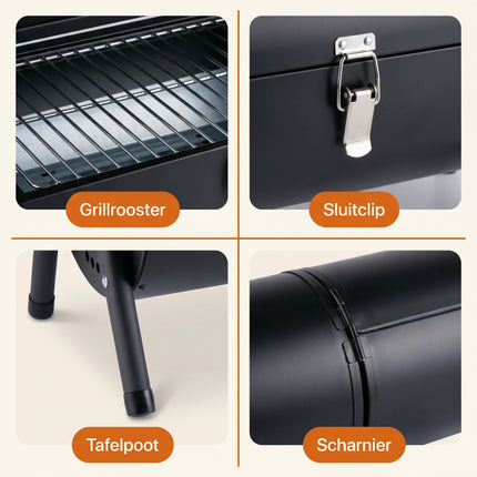 Cheqo® Houtskool BBQ - Tafelbarbecue Mini - Detail Split