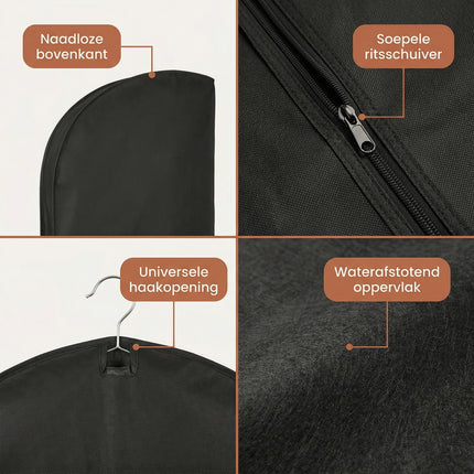 Cheqo® Kledinghoezen Set van 5 - Detail Split