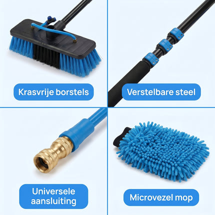 Cheqo® Autowasborstel Telescopisch - Waterbezem Set - Detail Split