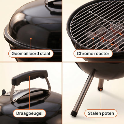 Cheqo® Kogelbarbecue 38x47 cm - Detail Split