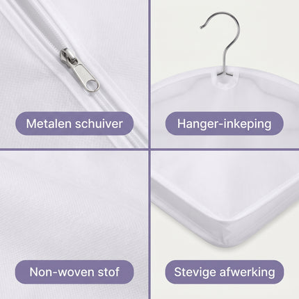 Cheqo® Kledinghoezen Set van 5 - Detail Split