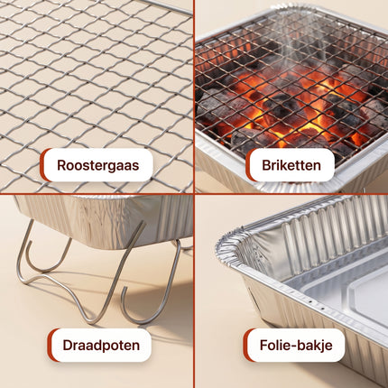 Cheqo® Wegwerpbarbecue - Detail Split