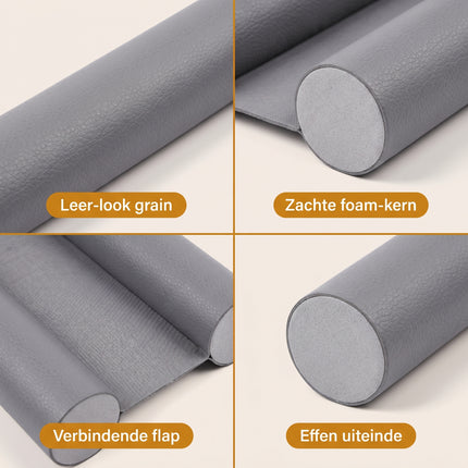 Cheqo Tochtstrip Onderdeurafdichting Grijs - Detail Split