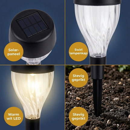 Cheqo® Solar Tuinlampen Set van 10 - Detail Split