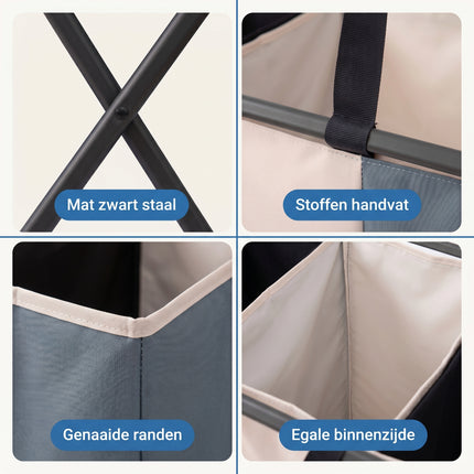 Cheqo Wasmand 3 Vakken Wassorteerder - Detail Split