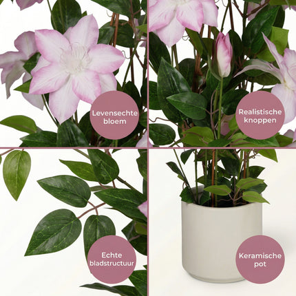 Cheqo® Kunstplant Clematis - Detail Split