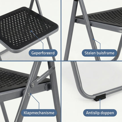 Cheqo® Klapstoelen Set van 4 - Detail Split