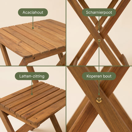 Cheqo® Bistroset 3-delig Inklapbaar - Detail Split