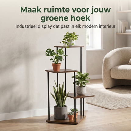 Cheqo® Plantentrap 4 etages industrieel - Lifestyle