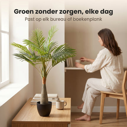 Cheqo® Kunstpalm - Palm Kunstplant - Kleine Kunstpalm voor Binnen - Lifestyle