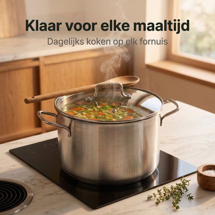 Cheqo® Soeppan RVS met Glazen Deksel - Lifestyle