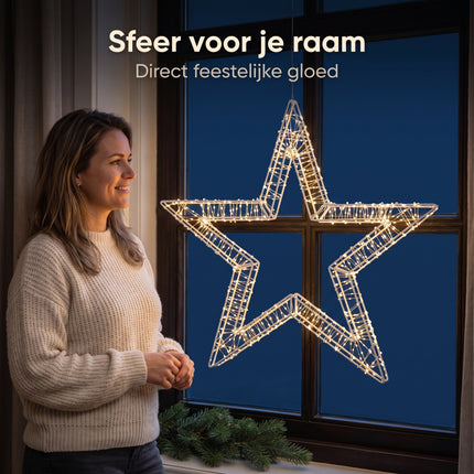 infographic-4: Hanging star with warm white led lighting o56 cm …