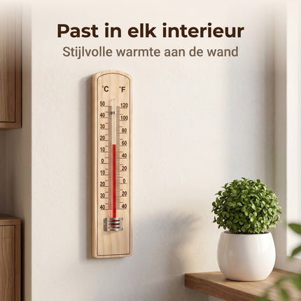 Cheqo® Houten Kamerthermometer 20 cm - Lifestyle