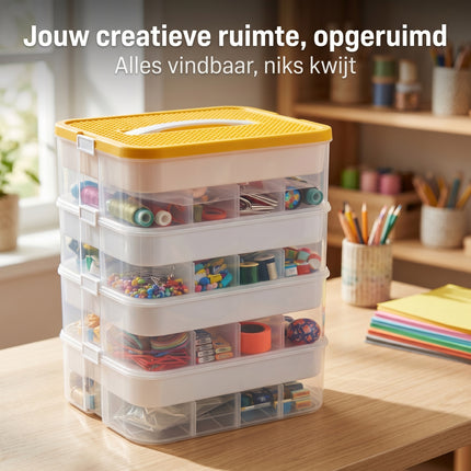 Cheqo® Opbergbox Stapelbaar - 4 Lagen - Lifestyle